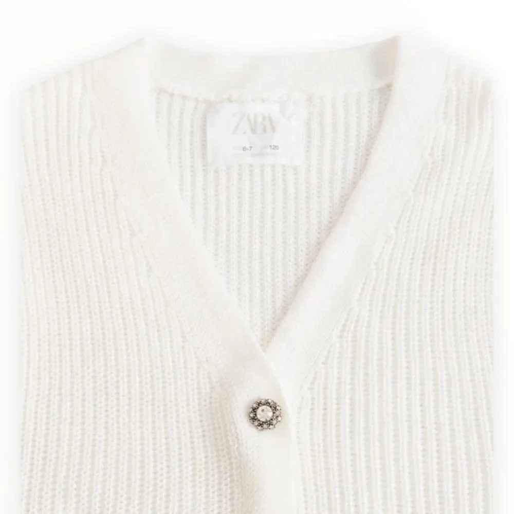 ZARA Kids | White | FLAP POCKET KNIT VEST